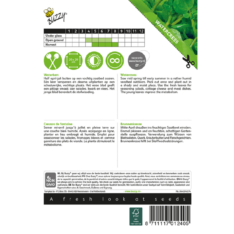 Buzzy - Waterkers zaden | 3 gram